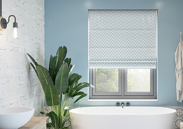 Chevron Stripe, Light Blue - Twist&Fit Roman Blind - Image 3